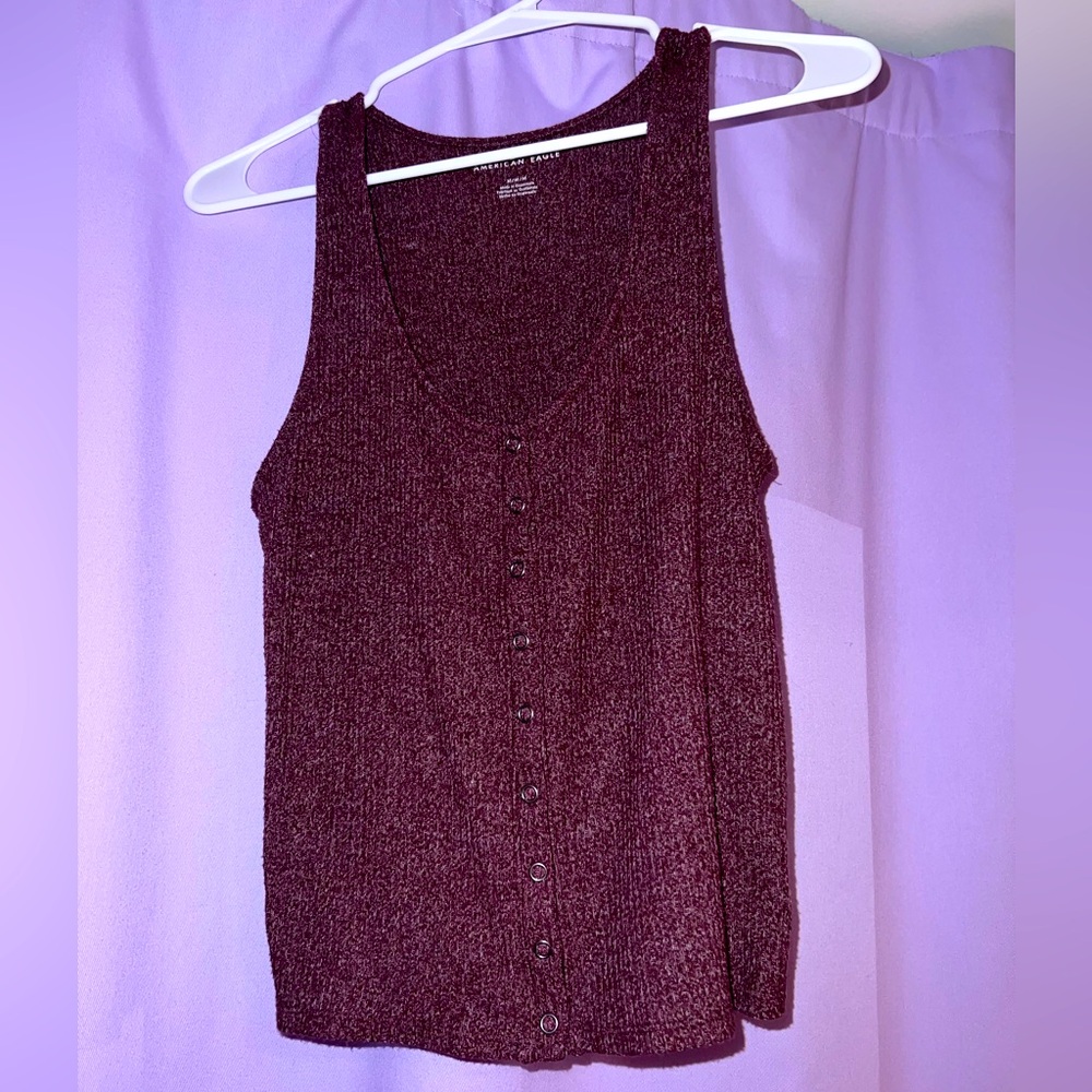 AMERICAN EAGLE Burgundy Sweater Tank Top (SIZE: M)